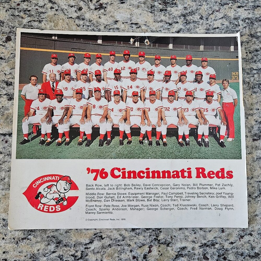 1976 CINCINNATI REDS BIG RED MACHINE TEAM PHOTO PICTURE